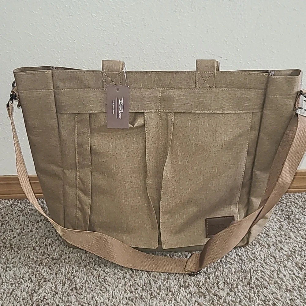Bella Russo Tan Canvas Messenger Bag with Adjustable Strap